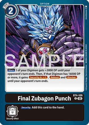 Final Zubagon Punch (Foil Reprint) (BT4-109) - Advanced Booster Digimon Generation Foil