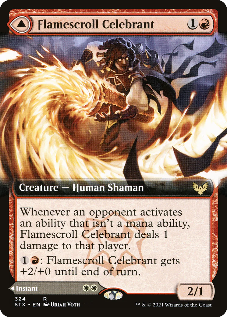 Flamescroll Celebrant (Extended Art) (STX-324)  - Strixhaven: School of Mages: (Extended Art)