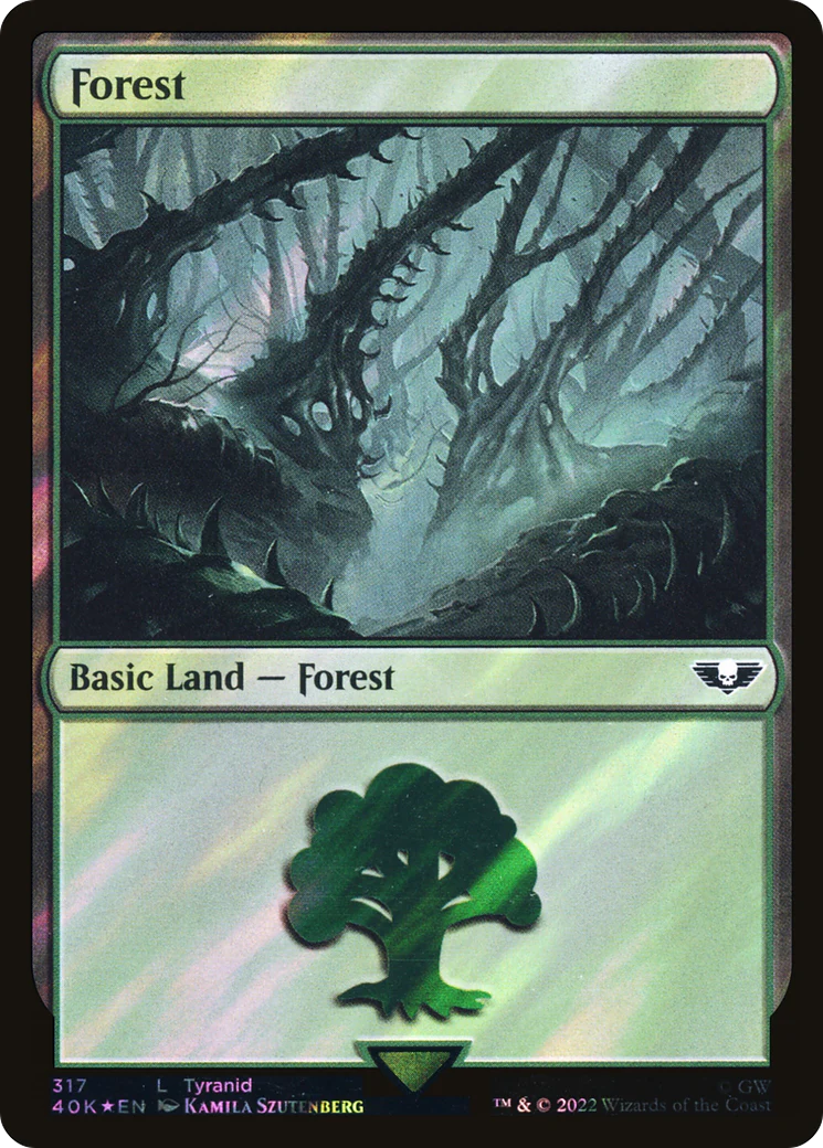 Forest (317) (Surge Foil) (40K-317)  Foil - Warhammer 40,000 Commander