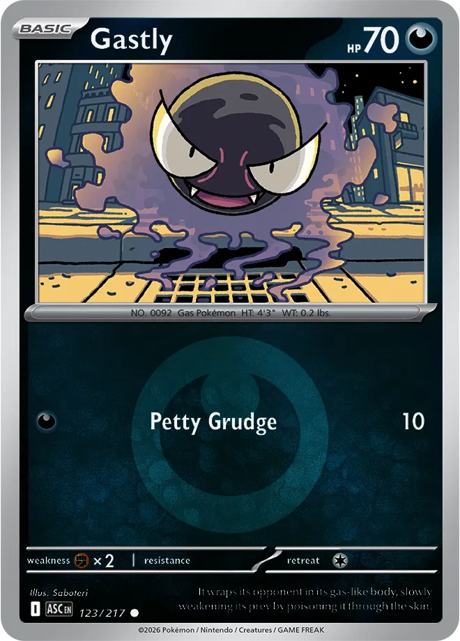 Gastly (Energy Symbol Pattern) 123  - Reverse Holofoil ME Ascended Heroes - Common
