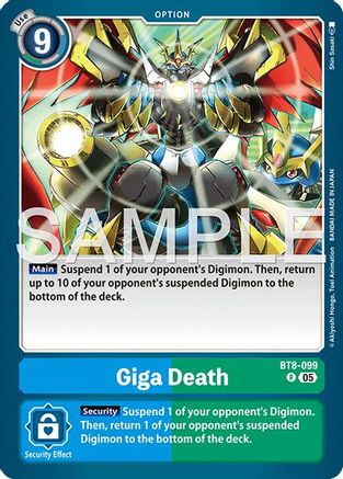 Giga Death (Reprint) (BT8-099) - Advanced Booster Digimon Generation Foil
