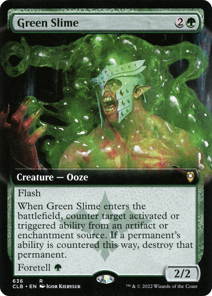 Green Slime (Extended Art) (CLB-636)  - Commander Legends: Battle for Baldur's Gate: (Extended Art)