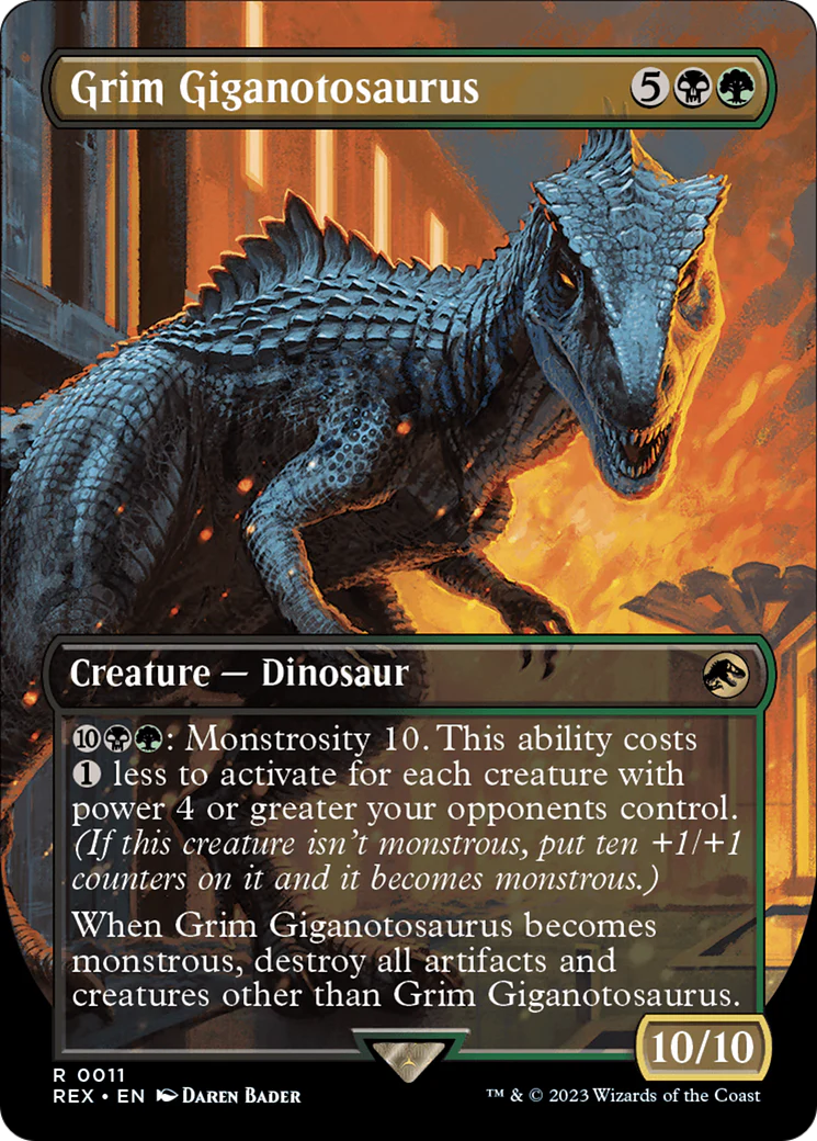 Grim Giganotosaurus (Borderless) (REX-011)  Foil - Jurassic World Collection