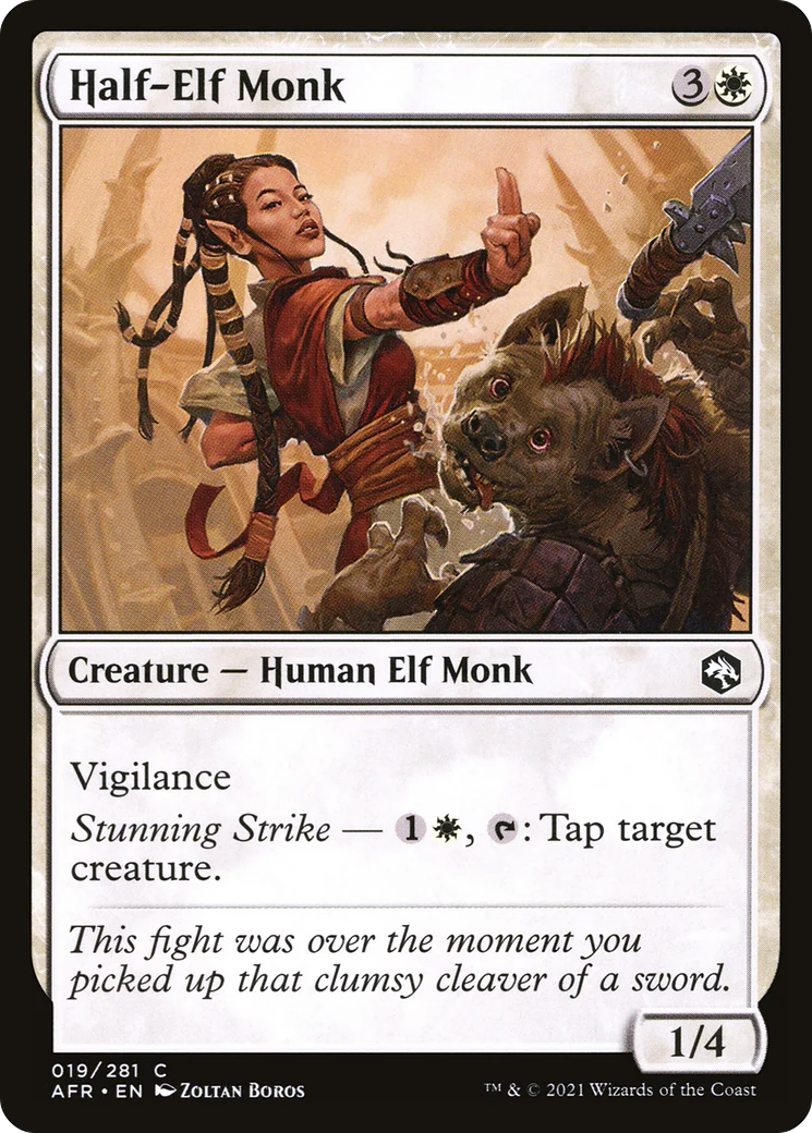 Half-Elf Monk (AFR-019)  - Adventures in the Forgotten Realms