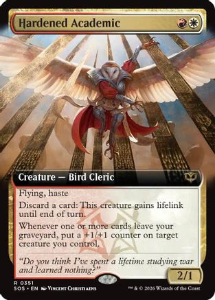 Hardened Academic (Extended Art) (SOS-351)  - Secrets of Strixhaven