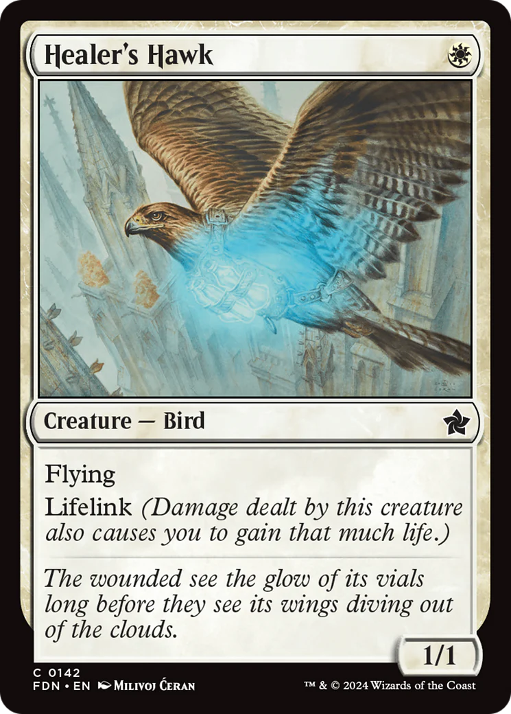 Healer's Hawk (FDN-142)  Foil - Foundations