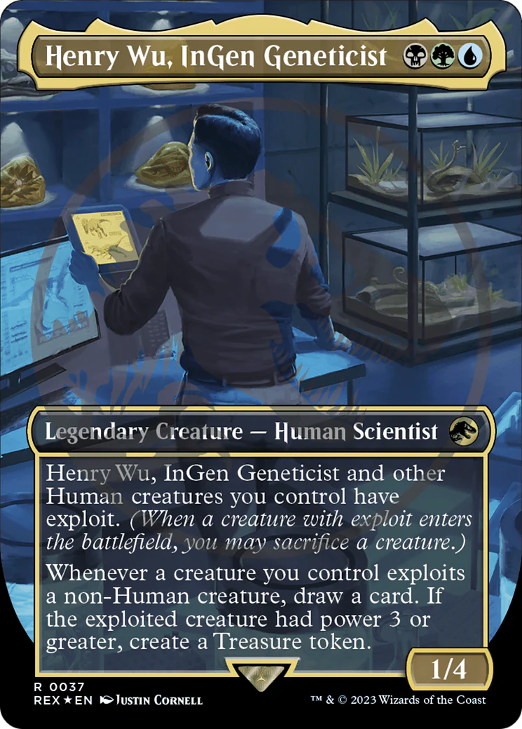 Henry Wu, InGen Geneticist (Borderless) (Emblem) (REX-037)  Foil - Jurassic World Collection