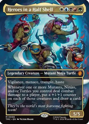 Heroes in a Half Shell (0006) (Borderless) (TMC-006)  Foil - Commander: Teenage Mutant Ninja Turtles