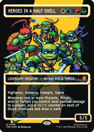 Heroes in a Half Shell (0096) (Borderless) (Surge Foil) (TMC-096)  Foil - Commander: Teenage Mutant Ninja Turtles