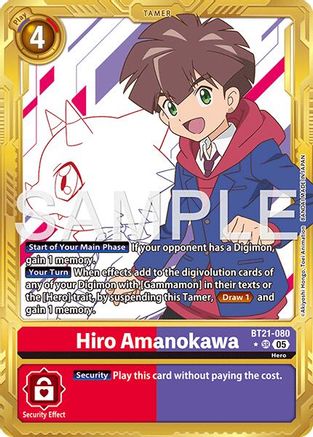 Hiro Amanokawa (Gold Border) (BT21-080) - Advanced Booster Digimon Generation Foil
