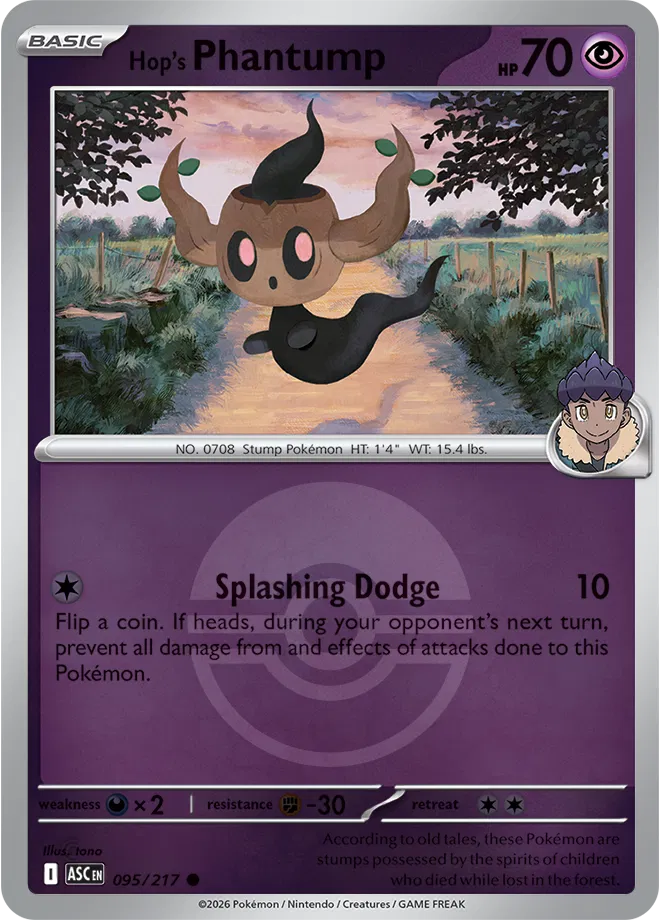 Hop's Phantump (Poke Ball) 095  - Reverse Holofoil ME Ascended Heroes - Common