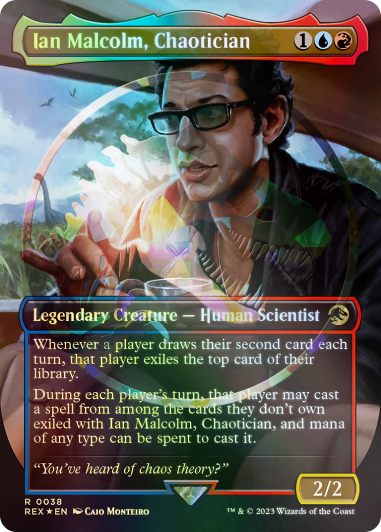 Ian Malcolm, Chaotician (Borderless) (Emblem) (REX-038)  Foil - Jurassic World Collection