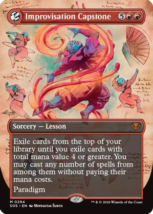 Improvisation Capstone (Borderless) (SOS-294)  Foil - Secrets of Strixhaven