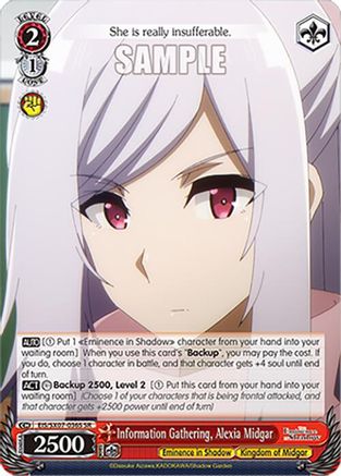 Information Gathering, Alexia Midgar (SR) (EIS/SX07-036S) - The Eminence in Shadow