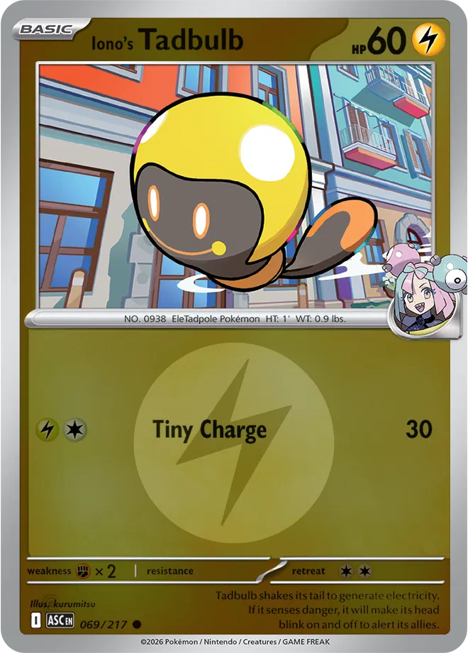 Iono's Tadbulb (Energy Symbol Pattern) 069  - Reverse Holofoil ME Ascended Heroes - Common