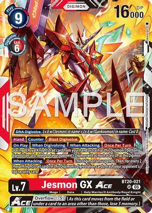 Jesmon GX ACE (Reprint) (BT20-021) - Advanced Booster Digimon Generation Foil