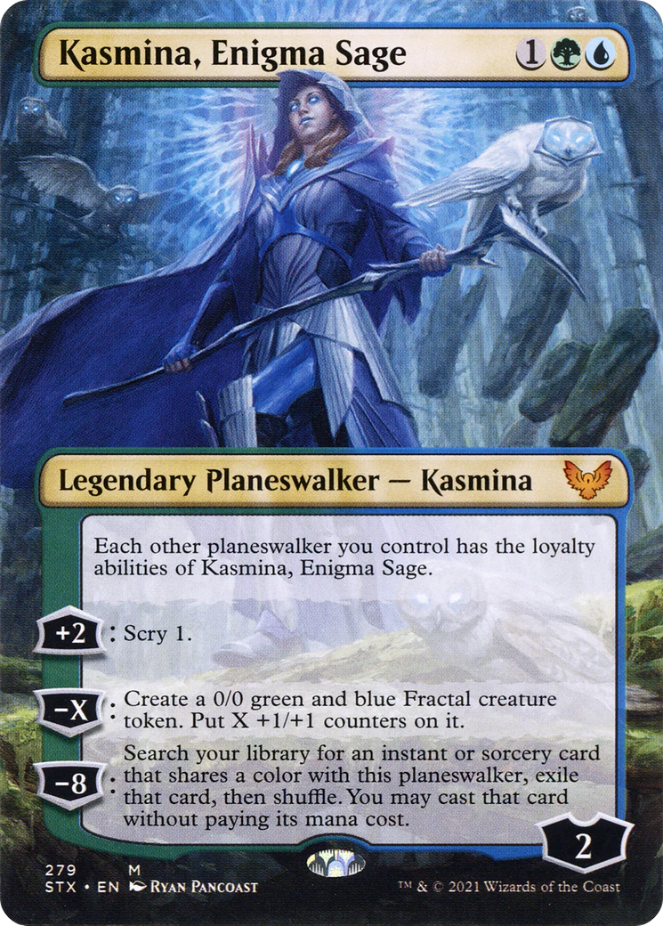 Kasmina, Enigma Sage (Borderless) (STX-279)  Foil - Strixhaven: School of Mages