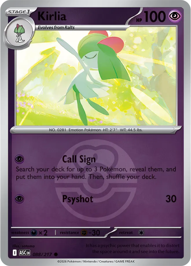 Kirlia (Love Ball) 088  - Reverse Holofoil ME Ascended Heroes - Common