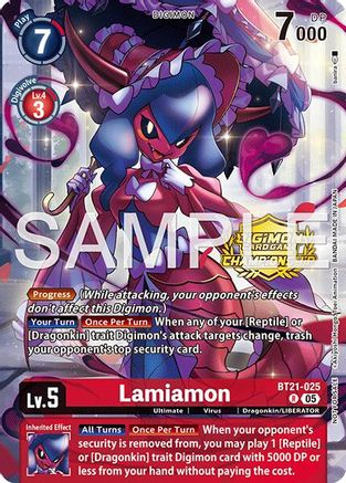 Lamiamon (Championship 25-26 Tamers Pack) (BT21-025) - World Convergence Foil