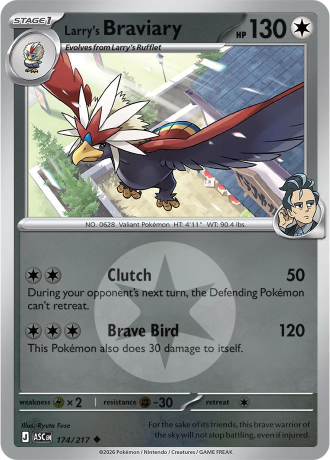 Larry's Braviary (Energy Symbol Pattern) 174  - Reverse Holofoil ME Ascended Heroes - Uncommon