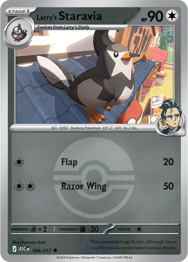 Larry's Staravia (Poke Ball) 169  - Reverse Holofoil ME Ascended Heroes - Uncommon
