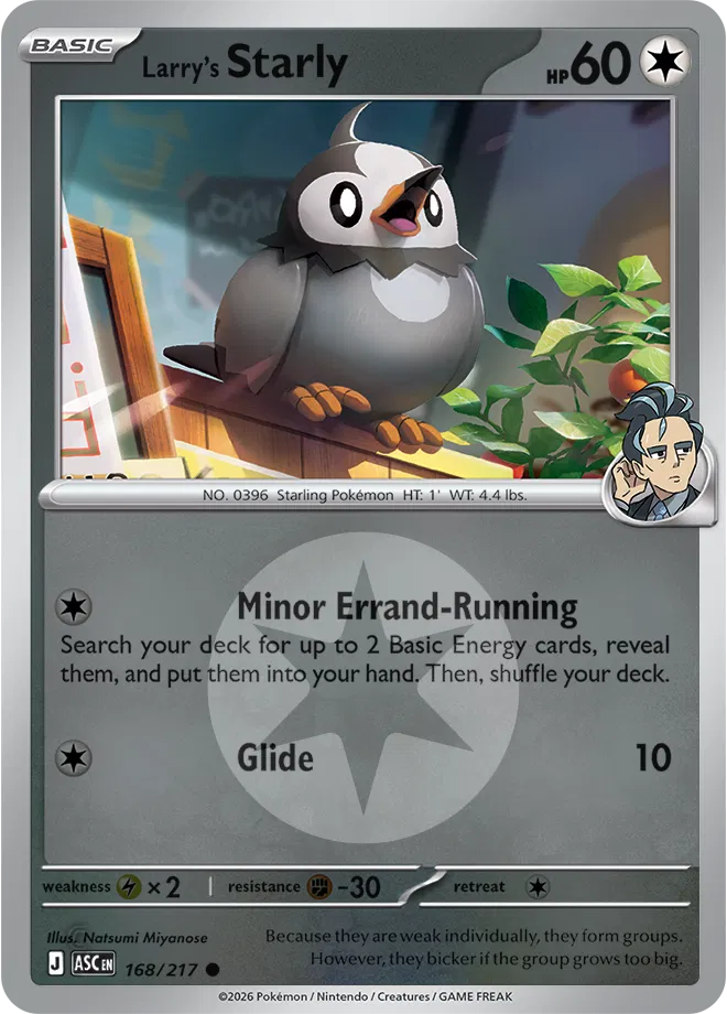 Larry's Starly (Energy Symbol Pattern) 168  - Reverse Holofoil ME Ascended Heroes - Common