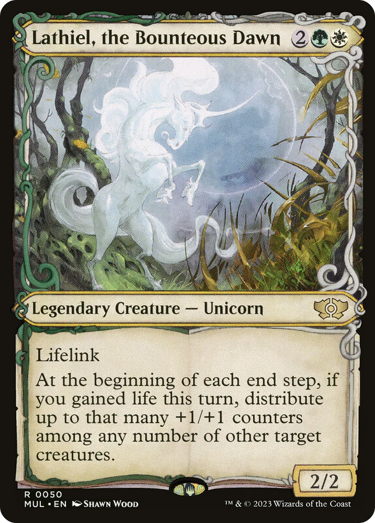 Lathiel, the Bounteous Dawn (MUL-050)  Foil - Multiverse Legends: (Showcase)