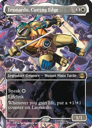 Leonardo, Cutting Edge (Borderless) (TMT-211)  Foil - Teenage Mutant Ninja Turtles