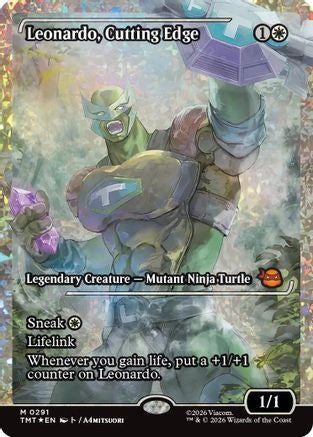 Leonardo, Cutting Edge (Showcase) (Fracture Foil) (TMT-291)  Foil - Teenage Mutant Ninja Turtles