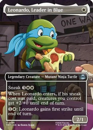 Leonardo, Leader in Blue (Borderless) (TMT-196) Foil - Teenage Mutant Ninja Turtles