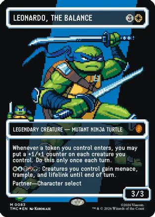 Leonardo, the Balance (0083) (Borderless) (Surge Foil) (TMC-083) Foil - Commander: Teenage Mutant Ninja Turtles