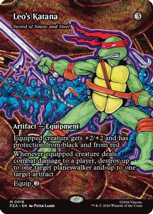 Leo's Katana - Sword of Sinew and Steel (Borderless) (PZA-018)  Foil - Teenage Mutant Ninja Turtles Eternal-Legal