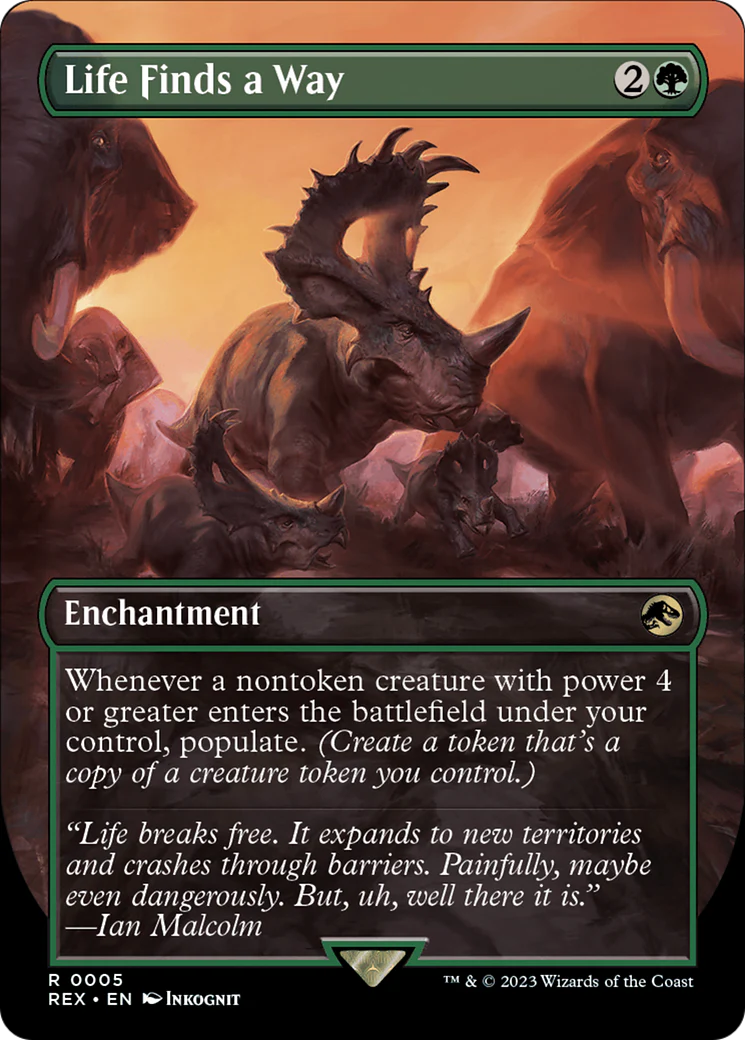 Life Finds a Way (Borderless) (REX-005)  Foil - Jurassic World Collection