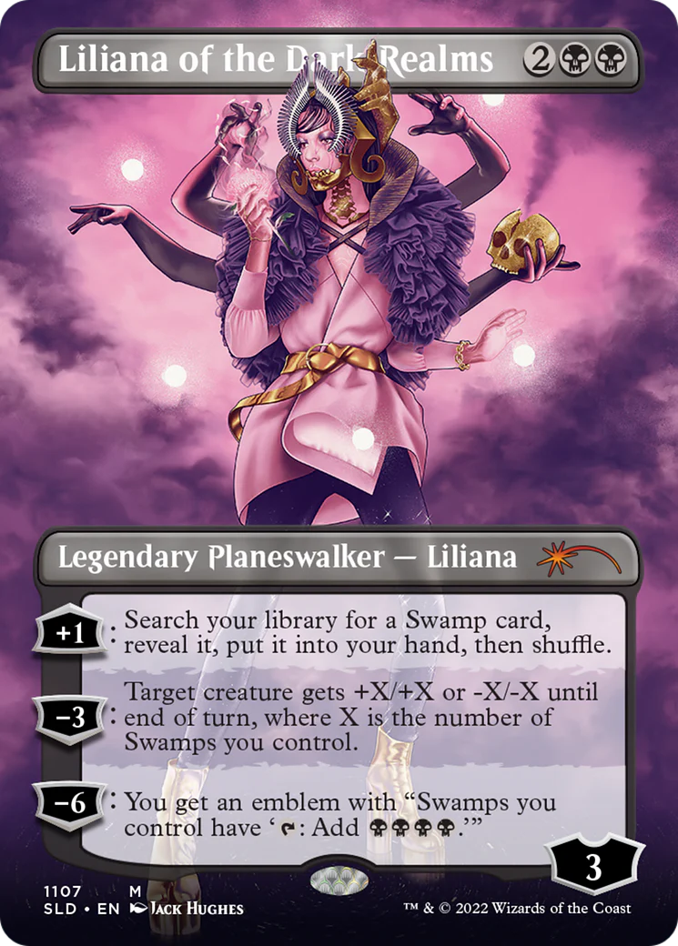 Liliana of the Dark Realms (Borderless) (SLD-1107)  - Secret Lair Drop (Borderless)