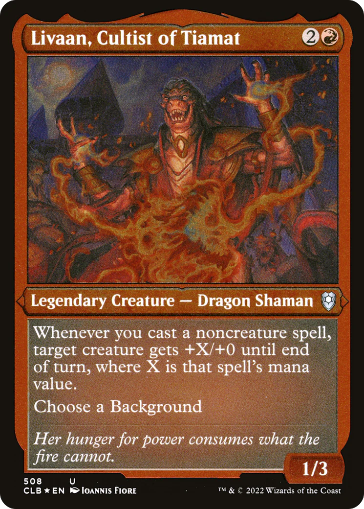Livaan, Cultist of Tiamat (CLB-508) Etched Foil - Commander Legends: Battle for Baldur's Gate