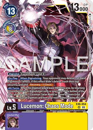 Lucemon: Chaos Mode (Reprint) (EX6-054) - Advanced Booster Digimon Generation Foil