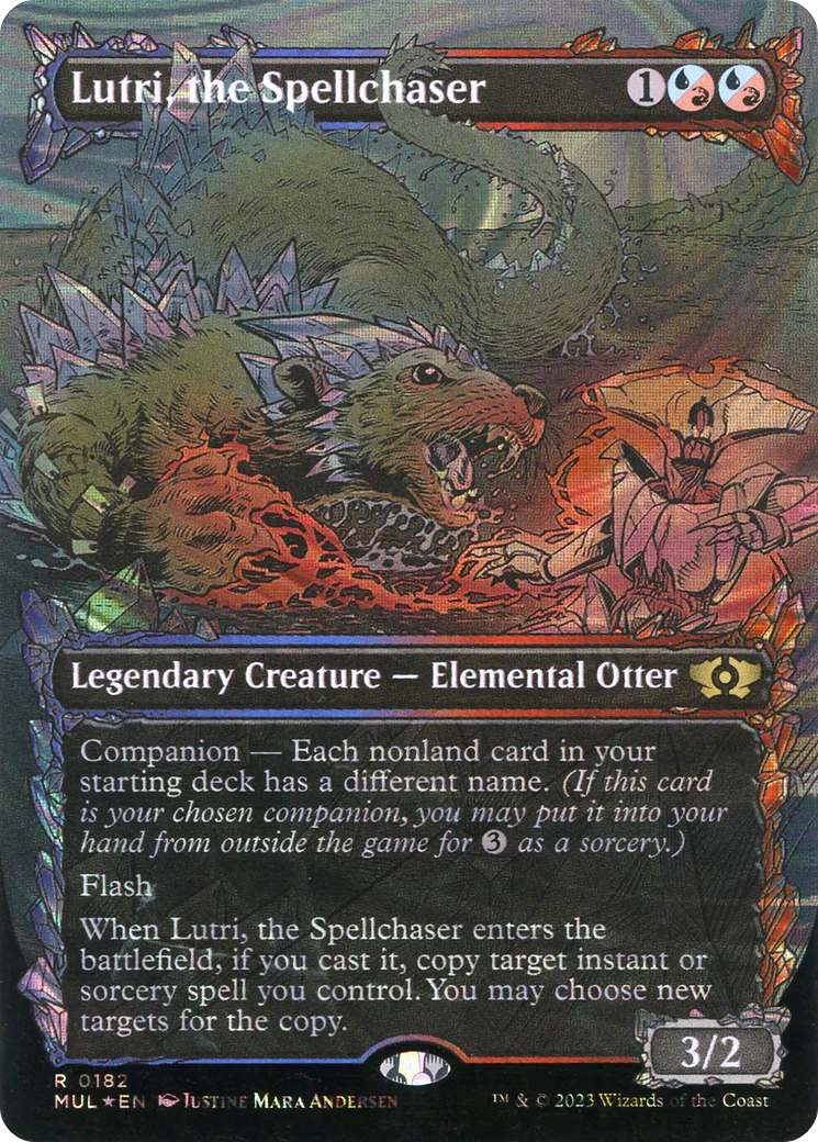 Lutri, the Spellchaser (Halo Foil) (MUL-182)  Foil - Multiverse Legends: (Showcase) (Borderless)