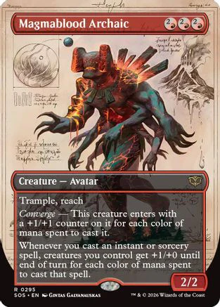 Magmablood Archaic (Borderless) (SOS-295) Foil - Secrets of Strixhaven