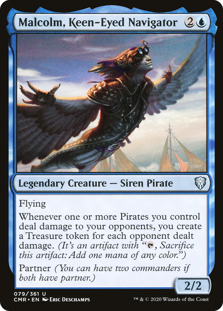 Malcolm, Keen-Eyed Navigator (CMR-079)  Foil - Commander Legends