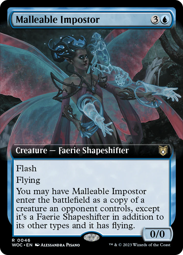 Malleable Impostor (Extended Art) (WOC-046)  - Wilds of Eldraine Commander: (Extended Art)