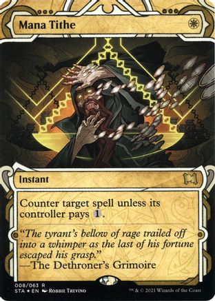 Mana Tithe (Foil Etched) (STA-008)  Foil - Strixhaven Mystical Archive (Borderless)