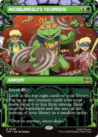 Michelangelo's Technique (Showcase) (TMT-239)  Foil - Teenage Mutant Ninja Turtles