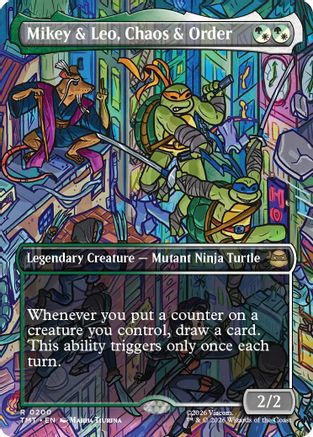 Mikey & Leo, Chaos & Order (Borderless) (TMT-200)  - Teenage Mutant Ninja Turtles