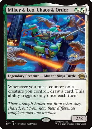 Mikey & Leo, Chaos & Order (TMT-158)  Foil - Teenage Mutant Ninja Turtles