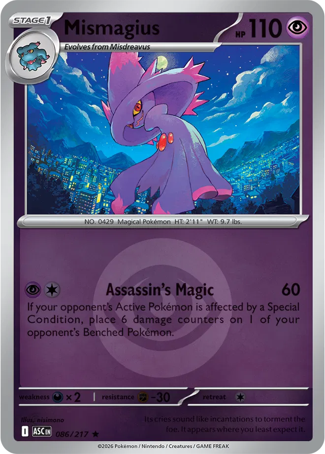 Mismagius (Energy Symbol Pattern) 086  - Reverse Holofoil ME Ascended Heroes - Rare
