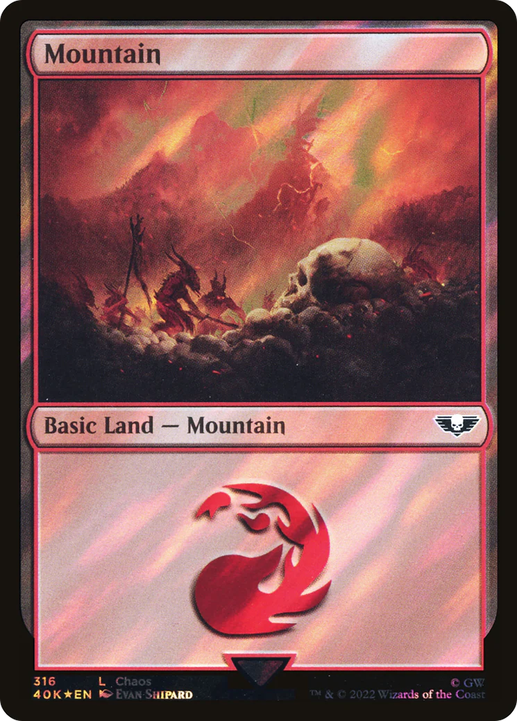 Mountain (316) (Surge Foil) (40K-316)  Foil - Warhammer 40,000 Commander