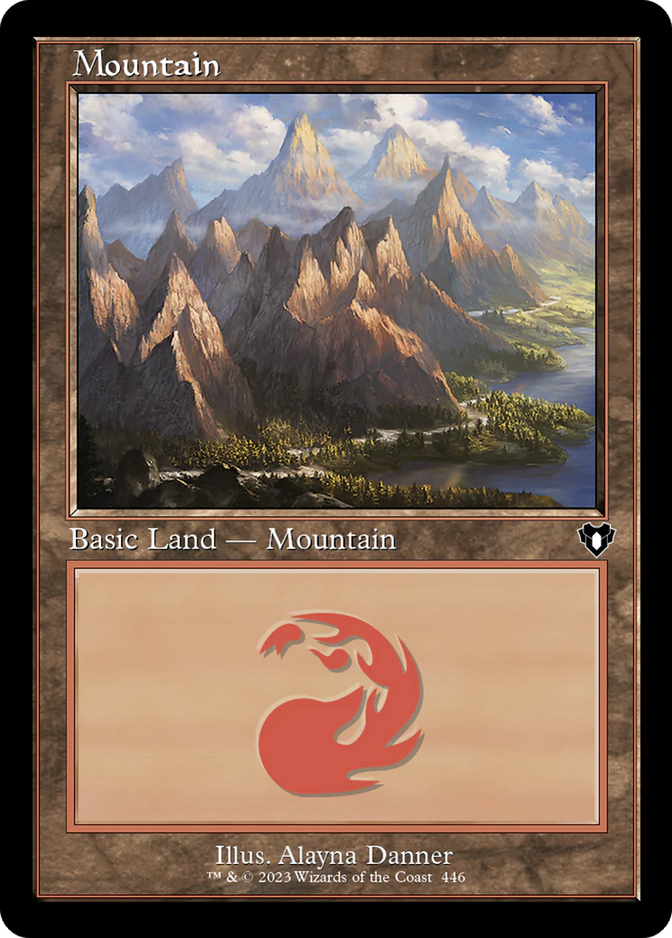 Mountain (446) (Retro Frame) (CMM-446)  Foil - Commander Masters