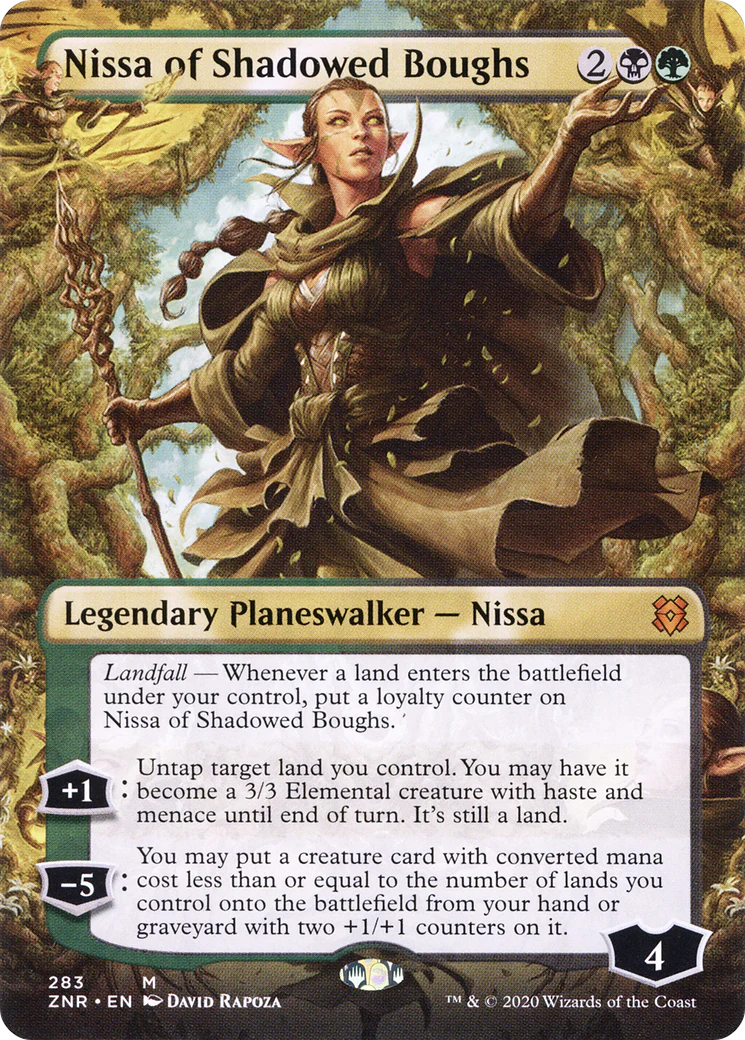 Nissa of Shadowed Boughs (Borderless) (ZNR-283)  - Zendikar Rising