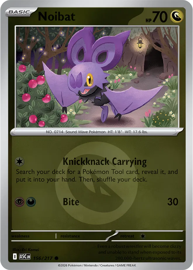 Noibat (Energy Symbol Pattern) 156  - Reverse Holofoil ME Ascended Heroes - Common