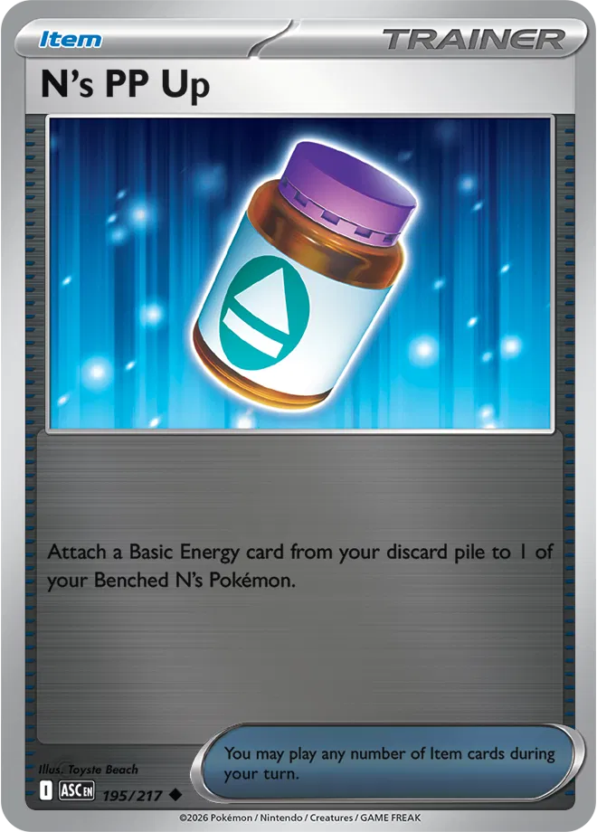 N's PP Up 195/217  - Reverse Holofoil ME Ascended Heroes - Uncommon
